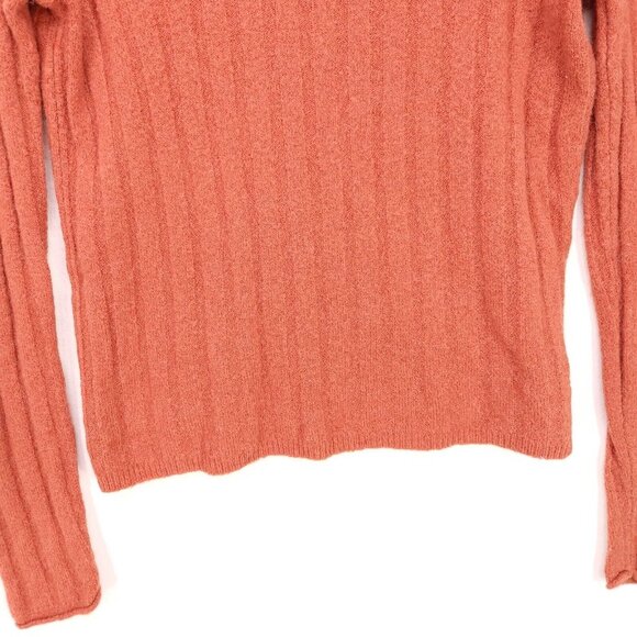 Madewell Merino Wool Alpaca Blend Mock Neck Pullover Sweater Size XXS Orange - Picture 5 of 10